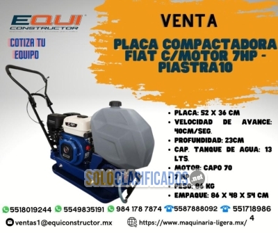 Venta Placa Compactadora Fiat c/Motor en Hidalgo... 