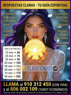 Solo Clasificados - videncia pura runas tiradas concretas tarot por telefóno Videntes Expertas en Amarres y Amor  Tiradas de Tar - imagen: 1