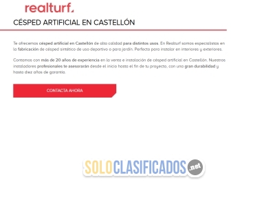 Solo Clasificados - Distribucion e instalacion de Césped Artificial en Castellon Realturf - imagen: 1