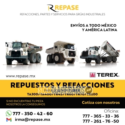 Repuestos y refacciones para equipos terex TA300 TA400 TR45 TR60 ... 