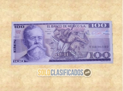 Billete con Venustiano Carranza y el Chac Mool del año 1982. Nuev... 