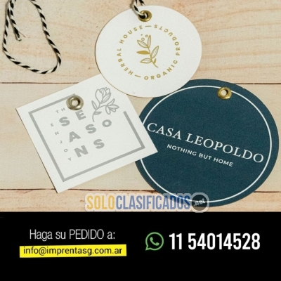 Solo Clasificados - Etiquetas Colgantes Hand Tags Personalizadas - imagen: 3