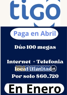 Tigo internet 60 megas y teléfono Dúo 60 megas... 