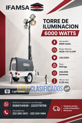 TORRE DE ILUMINACION 6000 WATTS...