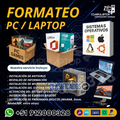 Solo Clasificados - Formateo de PC Computadoras y Laptops - imagen: 1