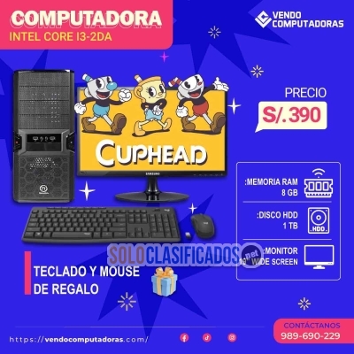 Solo Clasificados - Tu nueva PC está en Lima: 8GB RAM + 1TB + Monitor + Bonos - imagen: 1