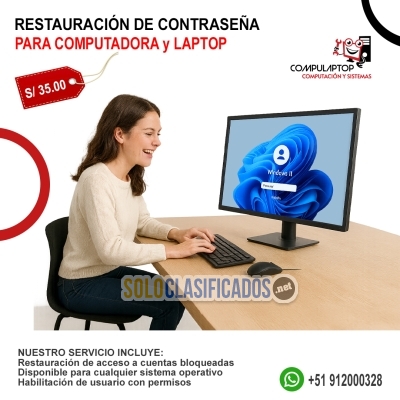 Restauración de Password para Computadoras y Laptops... 