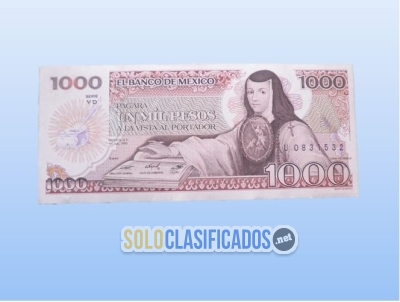 Billete coleccionable de Sor Juana color predominante café. Nuevo... 
