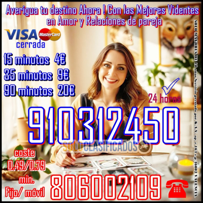 Solo Clasificados - Videncia Tarot Tirada del Amor completa Promoción 15 min 4€ / 20 min 5€ corte automático por el tiempo contratado 910312450 – CLARIVIDENTES 806 - imagen: 1