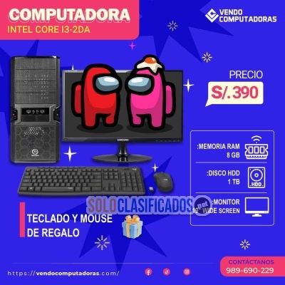 Solo Clasificados - Tu nueva PC está en Lima: 8GB RAM + 1TB + Monitor + Bonos - imagen: 2