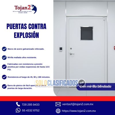 Solo Clasificados - Puertas Contra Explosión Soluciones Tojan - imagen: 3