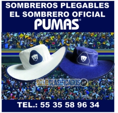 SOMBREROS PLEGABLES DE LOS PUMAS PARA EL ESTADIO... 