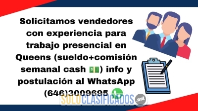 REQUERIMOS EMPLEADOS PARA TRABAJO DE VENTAS... 