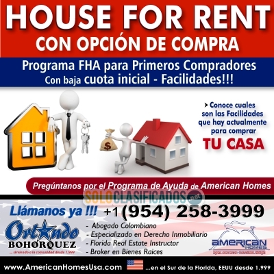 House For Rent con Opción de Compra... 