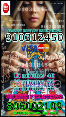 Solo Clasificados - VIDENTE PARA EL AMOR las 24 horas las mejores tarotistas Servicio de Tarot con Tarjeta  OFERTAS ESPECIALES 4 EUROS 15 MINUTOS   tarifa cer - imagen: 17
