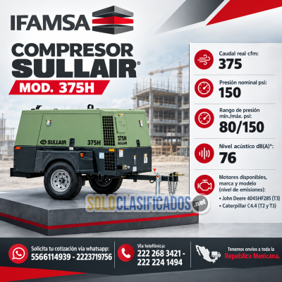 COMPRESOR SULLIAR MODELO 375H...