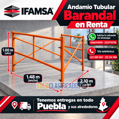 RENTA CUERPO DE ANDAMIO BARANDAL MODELO CA1M...
