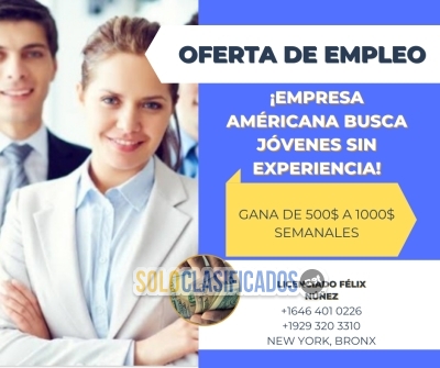 Gran Oportunidad de empleo en la zona del Bronx... 