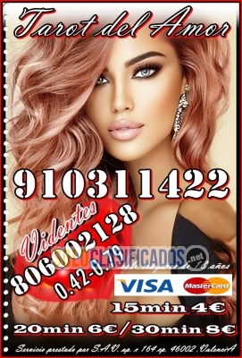 vidente sin rodeos 10€ 40 min/ 8€ 30 min 910311422 tarot visa  80... 