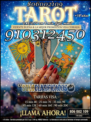 Solo Clasificados - TAROT BARATO FIABLE Y ECONOMICO VIDENTES DIRECTAS SIN RODEOS TRATO PERSONALIZADO VIDENCIA PURA LAS 24 H - imagen: 1