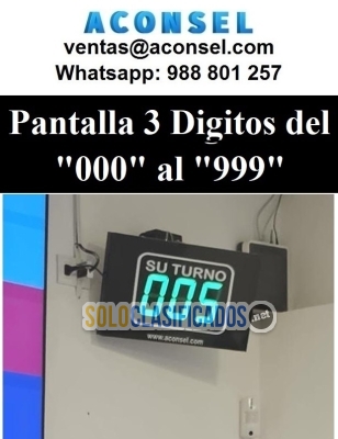 Indicador Pantalla Turno 3 Dígitos Verde... 