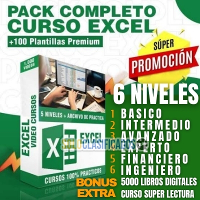 MEGAPACK EXCEL + BONOS CURSO COMPLETO  DE EXCEL... 