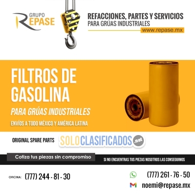 REFACCIONES PARA GRÚAS INDUSTRIALES FILTROS DE GASOLINA... 