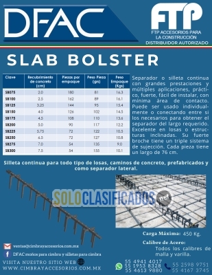 COTIZA CON NOSOTROS SILLETA O SEPARADOR SLAB BOLSTER... 