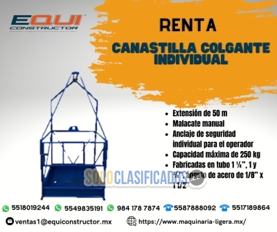 Renta Canastilla Colgante Equiconstructor... 