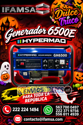 Generador Portátil HYPERMAQ 6500E (6500W) 110V/220V con Marcha y ...