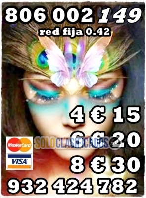 Solo Clasificados - Vidente y tarotista real oferta  4 € 15  minuto  932 424 782 - imagen: 1