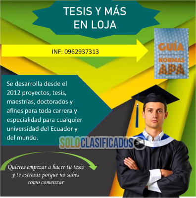 Solo Clasificados - TESIS EN ECUADOR Y LOJA (SE DESARROLLA DESDE EL 2012 PARA TODA PROVINCIA DEL PAÍS) - imagen: 1