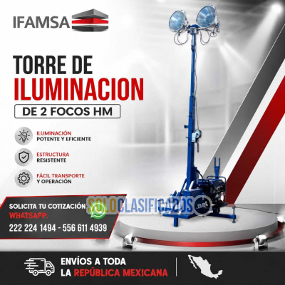 TORRE DE ILUMINACIÓN 2 LAMPARAS HYPERMAQ...