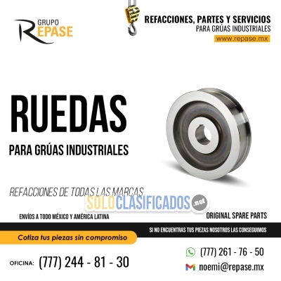 Solo Clasificados - RUEDA DE GRÚA PARA GRUAS INDUSTRIALES REPASE MX - imagen: 1