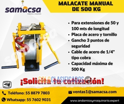 MALACATE MANUAL SAMACSA PARA HAMACA – POTENCIA Y SEGURIDAD EN ALT... 