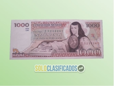 Billete emitido por el Banco de México de 1000 pesos con marca de... 