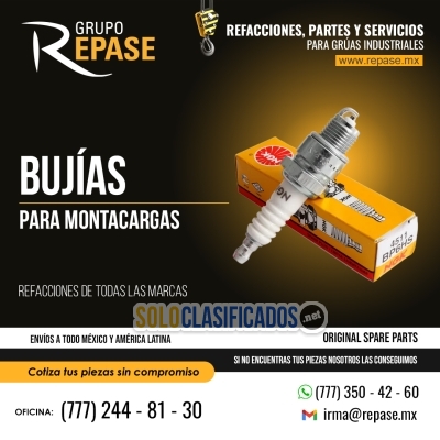 bujias para montacargas refacciones para grúas industriales... 