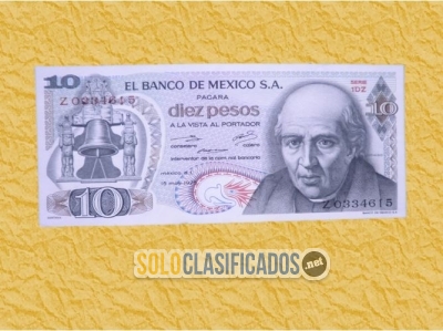 Billete de colección de 10 pesos de Hidalgo. Serie 1 DZ. Sin circ... 