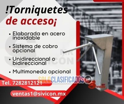 Torniquete unidireccional de alta tecnología para control de acce... 
