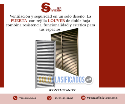 Puerta con rejilla LOUVER de doble hoja...