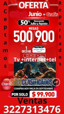 Claro tv más internet 900 megas y telefono...