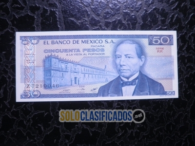 Billete de 50 pesos de Benito Juárez Sin circular... 