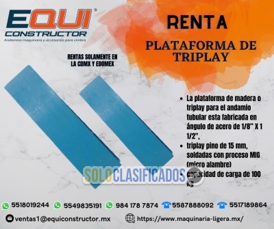 Renta  De  Plataforma  De  Triplay... 