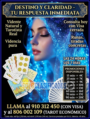 Solo Clasificados - videncia pura runas tiradas concretas tarot por telefóno Videntes Expertas en Amarres y Amor  Tiradas de T - imagen: 1
