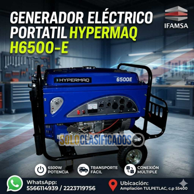 Solo Clasificados - GENERADOR ELÉCTRICO PORTÁTIL HYPERMAQ H6500E - imagen: 1