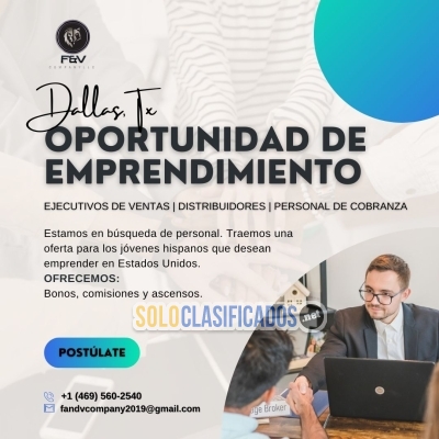 Únete a nuestro equipo de emprendedores en Dallas... 