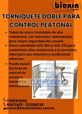 TORNIQUETE DOBLE PARA CONTROL PEATONAL... 