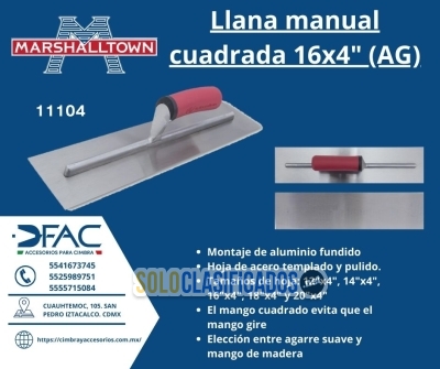 Llana   manual   cuadrada   16  x  4