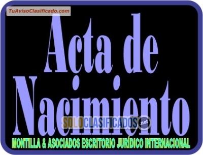 Partida de Nacimiento Apostilla / Acta de Nacimiento / Abogados V... 