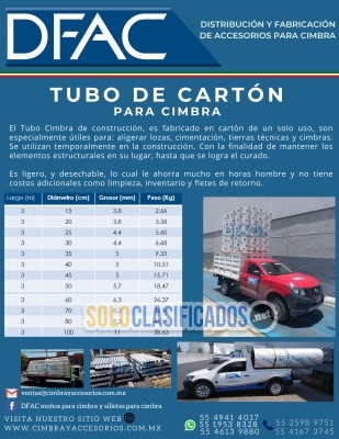 TUBO DE CARTON DEDE 20 CM HASTA   80 CM... 
